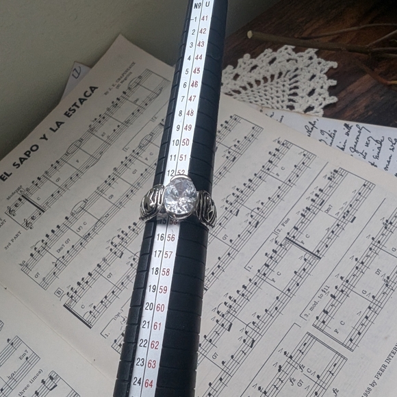 Bold Silver Ring with Gemstone and Textured Band - Picture 7 of 9